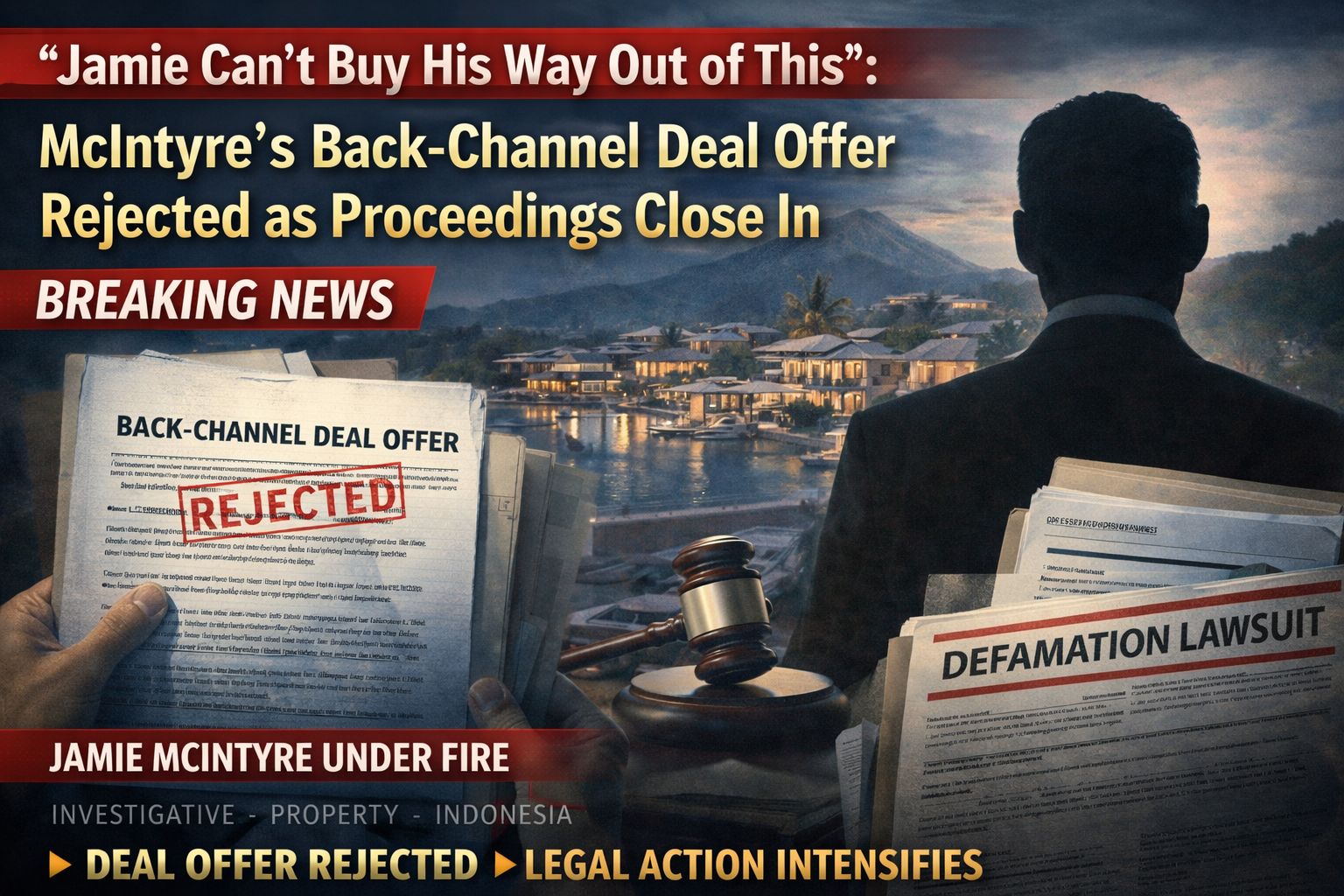 Jamie Can't Buy His Way Out of This": McIntyre's Back-Channel Deal Offer Rejected as Proceedings Close In